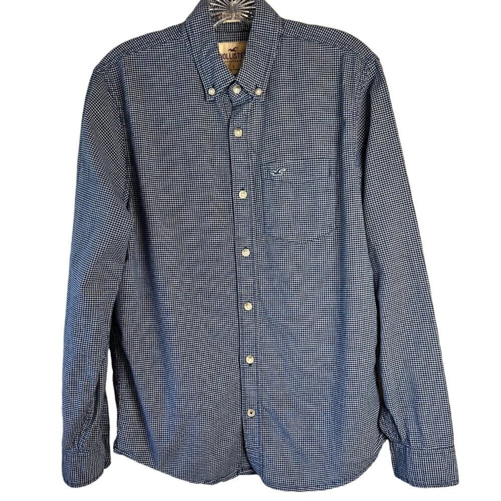 HOLLISTER Men’s Oxford Shirt Plaid Stretch Size Small - Picture 2 of 6